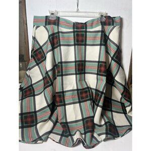 ModCloth Tartan Christmas Plaid Midi Skirt Sz 16W Pinup Retro Rockabilly